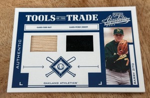 lot 28B image: Barry Zito Game-Used Dual Relic Bat and Ball 250 2004 Absolute Playoff Memorabilia Tools of the Trade #TT-18 Numbered 212250