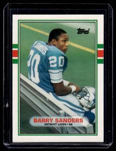 lot 14B image: Barry Sanders RC 1989 Topps Traded #83T Rookie Football Card