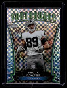 lot 159A image: Brock Bowers RC Youthquake Insert #Y-17 Rookie Football Card