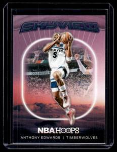 lot 160A image: Anthony Edwards Skyview Insert 2025 NBA Hoops #11 Minnesota Timberwolves Basketball Card