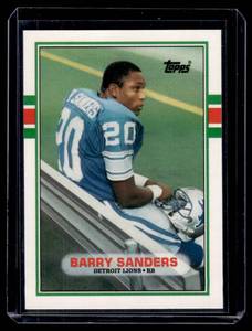 lot 167A image: Barry Sanders RC 1989 Topps Traded #83T Rookie Football Card