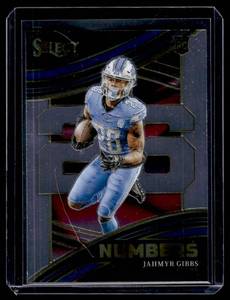 lot 169A image: Jahmyr Gibbs RC Numbers Insert 2023 Select #NMB-JGI Rookie Football Card