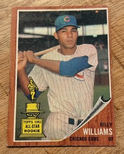 lot 67B image: Billy Williams Rookie Cup 1962 Topps #288 Vintage Baseball Card