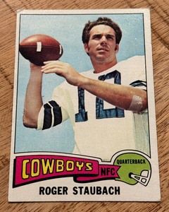 lot 71B image: Roger Staubach 1975 Topps #145 Vintage Rookie Football Card