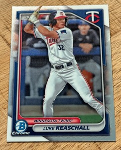 lot 75B image: Luke Keaschall RC 2024 Bowman Chrome Prospects #BCP-122 Minnesota Twins Baseball Card