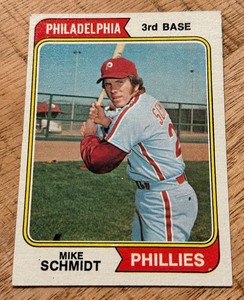 lot 76B image: Mike Schmidt 2nd Year 1974 Topps #283 Vintage Baseball Card
