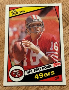 lot 78B image: Joe Montana 1984 Topps #358 Vintage Baseball Card