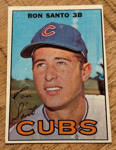 lot 79B image: Ron Santo 1967 Topps #70 Vintage Baseball Card