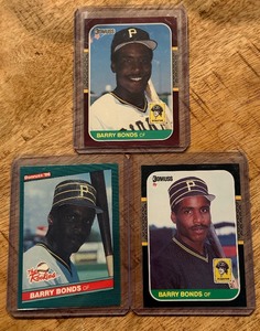 lot 82B image: Barry Bonds 3 Card Lot with RCs Donruss Baseball Cards