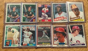 lot 85B image: 10 Card Vintage Baseball Star Lot 1979-1988