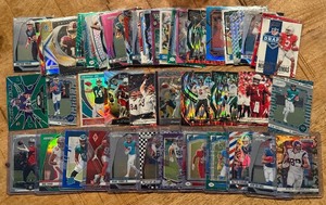 lot 93B image: 50 Football Card Lot w Tons of Stars, Colored, Prizm, Rookies, Die Cuts and More