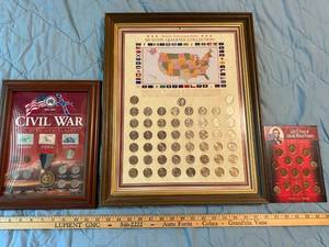 lot 60 image: US Coin Collectors Lot 50 State Quarters, Civil War Set, Lincoln Wheat Pennies
