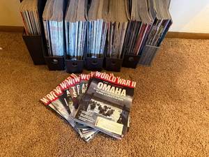 lot 74 image: Large Collection of World War II Magazine Issues with Storage Bins