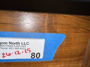Mid-Century Modern Wooden Credenza with Sliding Panel