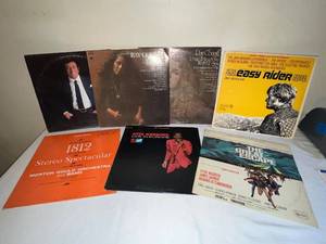lot 12 image: Collection of 13 Vintage Vinyl Records Assorted Genres and Artists