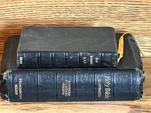 lot 67 image: Set of 2 Vintage Bibles New Testament KJV and Holy Bible ASV