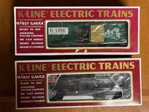 lot 107 image: K-Line Electric O027 Gauge Train Cars Classic Boxcar and Phillips 66 Tank Car in Original Boxes