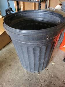 lot 152 image: Garage Utility Lot with Trash Cans, Shovels, Brooms, and Containers