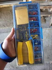 lot 158 image: Wire Stripper and Cutter Tool Kit with Assorted Electrical Connectors