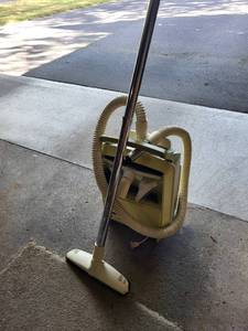 lot 161 image: Vintage Sears Kenmore Magicord Canister Vacuum with Attachments