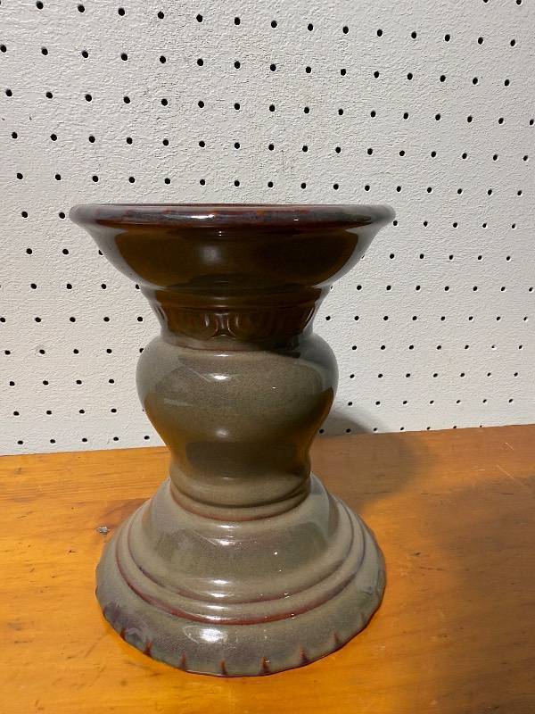lot 60E image: Decorative Ceramic VaseCandle Holder with Unique Glaze Finish