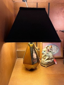 lot 125 image: Modern Geometric Table Lamp with Black Shade