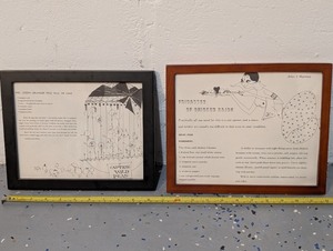 lot 65U image: Set of 2 Framed Vintage Recipe Prints