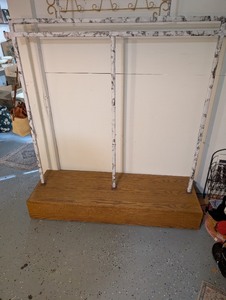 lot 71U image: Two Metal Clothing Rackd with Faux Marble Finish and Wood Base
