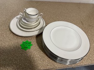lot 104 image: Wedgwood Bone China 73 Piece Dinnerware Set Made in England