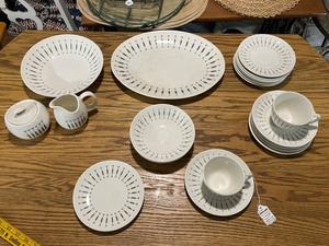 lot 33B image: Vintage Dishware Set with Plates, Bowls, Cups & Serving Pieces
