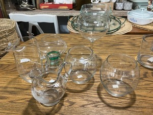 lot 49B image: Assorted Glassware Lot with Pitchers and Decorative Glasses