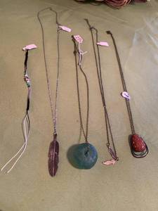 lot 234 image: Collection of 5 Fashion Necklaces with Charms and Stone Pendants