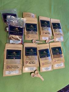 lot 237R image: Lot of Seasoning Salts Sampler Packs with Wooden Scoops