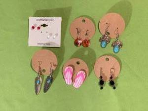 lot 212 image: Collection of 7 Pairs Fashion Earrings Assorted Styles