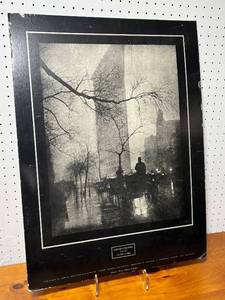 lot 162E image: Large Edward Steichen Flatiron Print, Mounted Poster 26x20 Inch