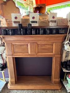 lot 167 image: Wood Fireplace Mantel Surround with Classic Panel Design