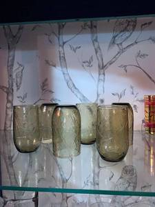 lot 21 image: Set of 6 Textured Glass Tumblers