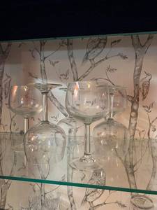 lot 25 image: Set of Elegant Clear Glass Stemware - WineCocktail Glasses