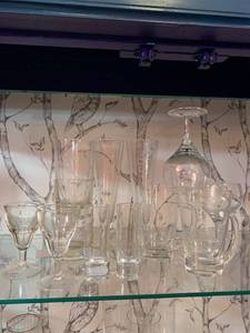 lot 33 image: Assorted Glassware Set with Wine Glasses and Beer Mugs