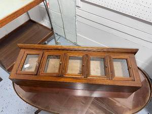 lot 79 image: Vintage Wooden Wall Cabinet with Glass Doors