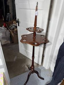 lot 130 image: Vintage Wooden Umbrella Stand with Multiple Slots