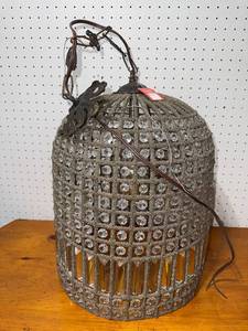 lot 148 image: Vintage-Style Crystal Hanging Lamp with Intricate Detailing