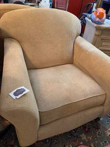 lot 275 image: Pair of Beige Upholstered Armchairs
