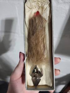 lot 2A image: Vintage Fur Lined Bottle Opener with Box