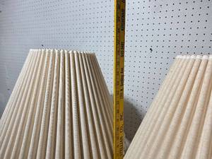 lot 83E image: Pair of Vintage Ceramic Table Lamps with Pleated Fabric Shades