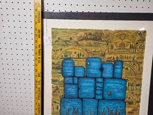 lot 79E image: Colorful Signed Art Print with Intricate Designs