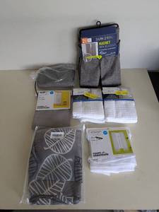 lot 16 image: NEW ASSORTED CURTAINS (7 PIECES TOTAL)