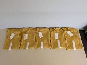 lot 42 image: 5 NEW A NEW DAY LONG SLEEVE SHIRT SIZE L GOLD