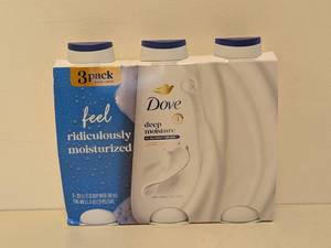 lot 71 image: NEW DOVE DEEP MOISTURE BODY WASH 3 PACK
