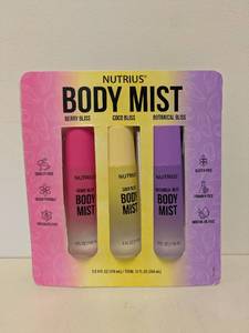 lot 74 image: NEW NUTRIUS BODY MIST 3 PACK